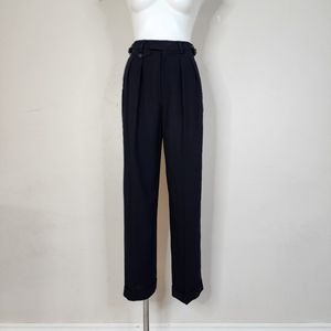 NWT Vintage Donna Karan DKNY Navy Wool Jersey Cuffed Trousers Size 4